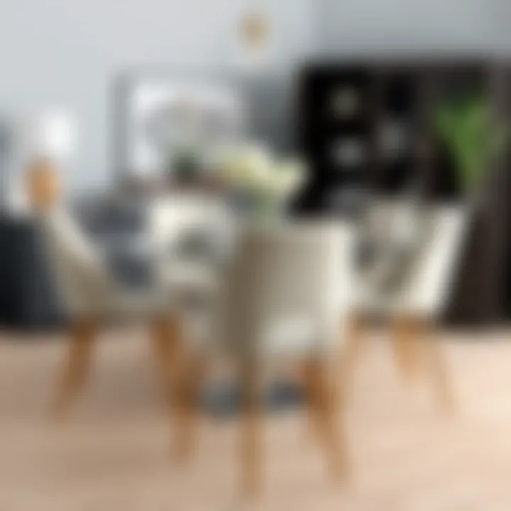 Stylish upholstered dining chairs around a contemporary table