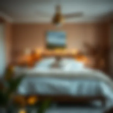 Warm and inviting bedroom showcasing cozy decor elements.