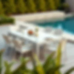 Elegant aluminum outdoor dining set featuring a sleek design