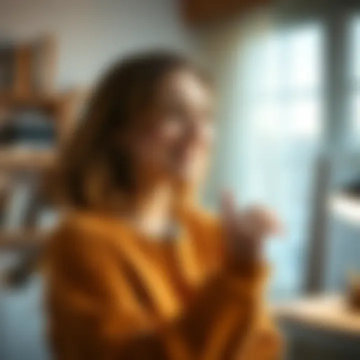 A satisfied individual admiring their completed assembly project