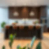 Elegant bar stools in a modern kitchen setting