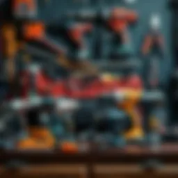 A diverse collection of battery power tools displayed neatly