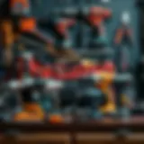 Versatile Battery Power Tool Collection A diverse collection of battery power tools displayed neatly