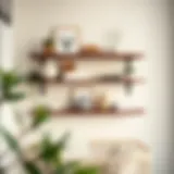 Elegant floating shelf showcasing nursery decor