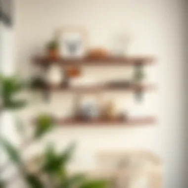 Elegant floating shelf showcasing nursery decor