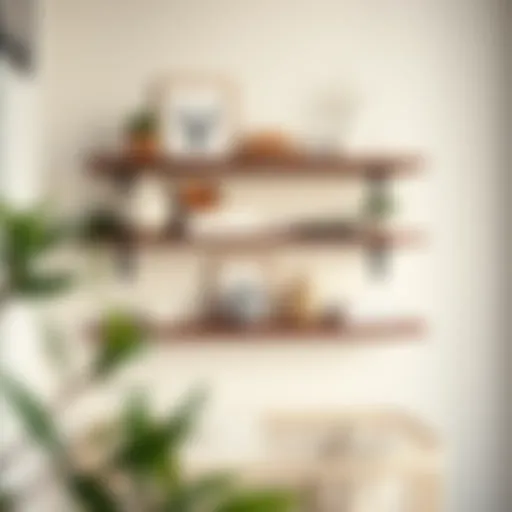 Elegant floating shelf showcasing nursery decor