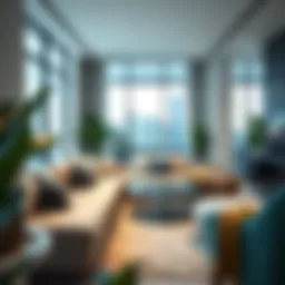 Luxurious big comfy couch in a modern living room setting