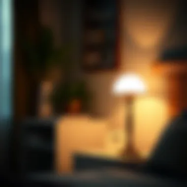 Cozy bedroom featuring a Big Lots touch lamp on nightstand