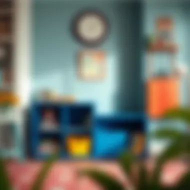 Fun and Functional: Kids' Bookshelf Bench Colorful bookshelf bench used as a children’s reading nook