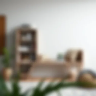 Minimalist Design: Bookshelf with Bench Stylish bookshelf bench in minimalist interior