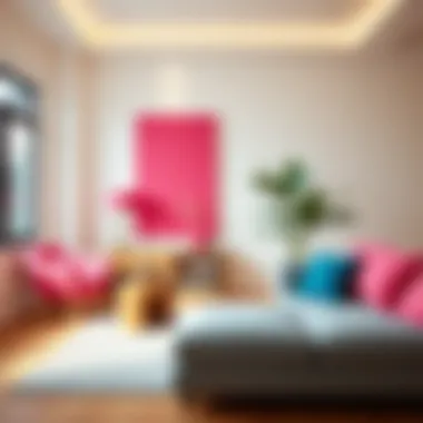 Accent Features of Bright Pink in Minimalism Bright pink accent pieces in a minimalist interior