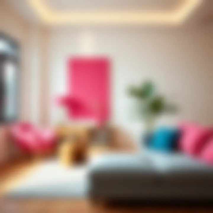 Accent Features of Bright Pink in Minimalism Bright pink accent pieces in a minimalist interior