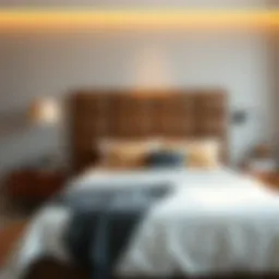 Elegant brown full-size bed frame showcasing modern design