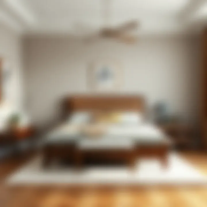 Stylish Bedroom with Brown Bed Frame Stylishly decorated bedroom featuring a brown full-size bed frame