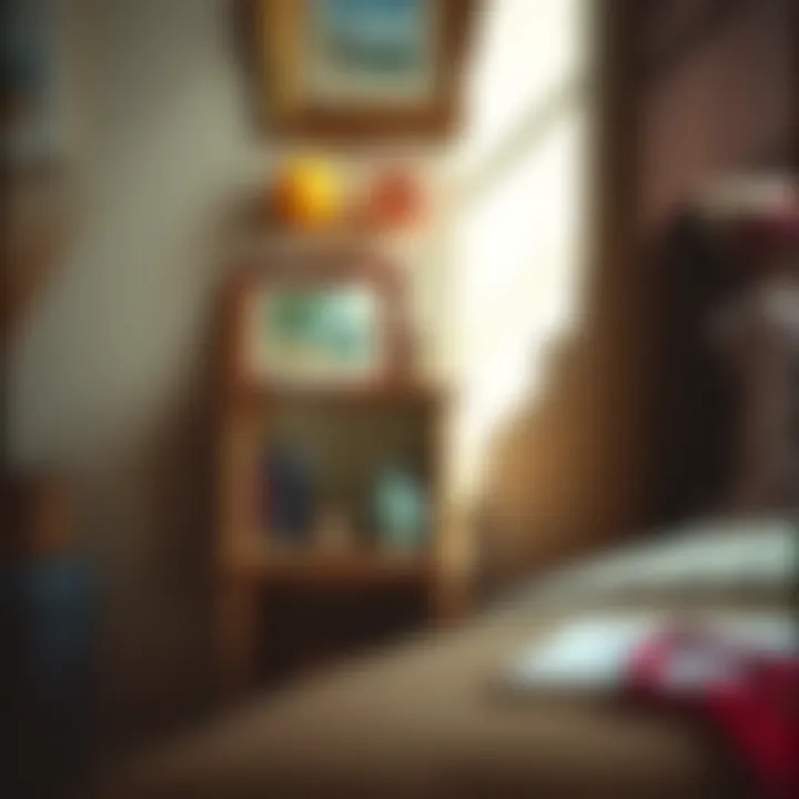 Vintage-style bedside table with decorative accents