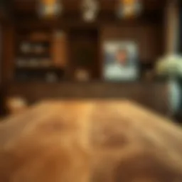 A beautifully crafted butcher block table showcasing natural wood grains