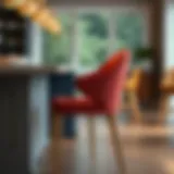 Elegant chair at a counter showcasing height compatibility