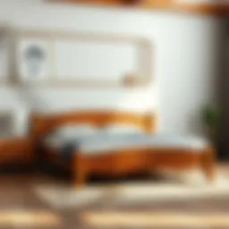 Elegant wooden bed frame showcasing craftsmanship