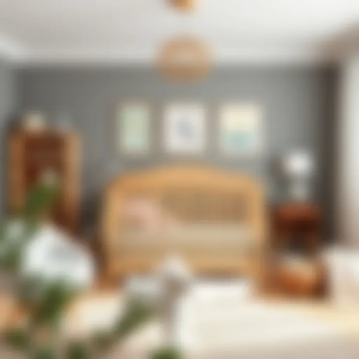 Seamless Integration into Nursery Environments Light wood crib set integrated into a stylish nursery