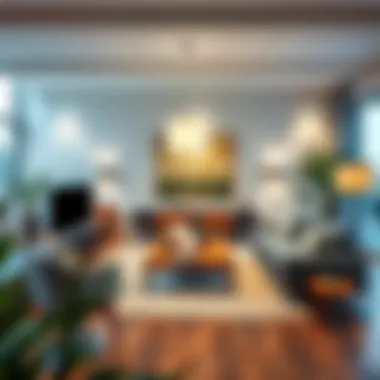 Contemporary living room showcasing modern furniture