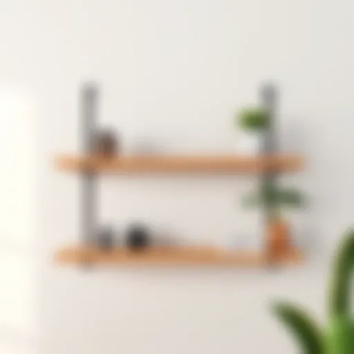 Elegant wooden wall shelf showcasing minimalist design