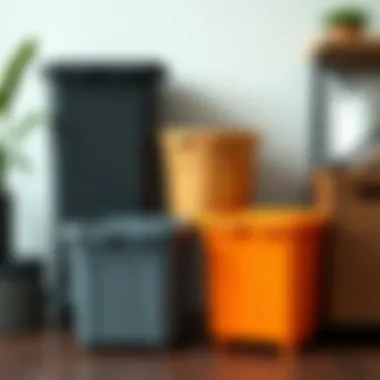 Diverse Materials in Storage Bin Design A variety of materials used in 8-inch tall storage bins, showcasing durability and design