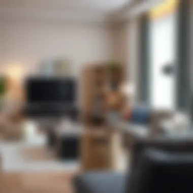 Modern Living Room with Stylish Storage Solutions Stylish arrangement of 8-inch tall storage bins in a modern living room setting