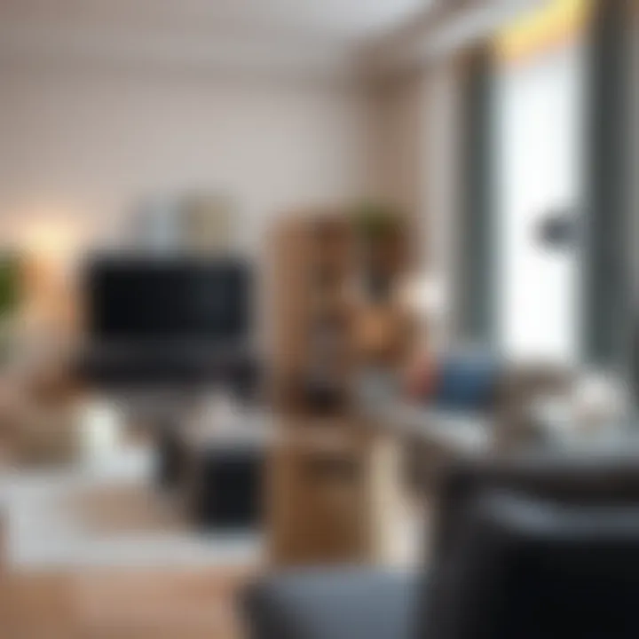 Modern Living Room with Stylish Storage Solutions Stylish arrangement of 8-inch tall storage bins in a modern living room setting