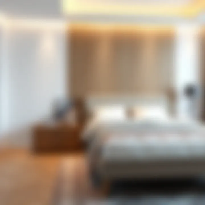 Minimalist queen bed frame with a contemporary aesthetic