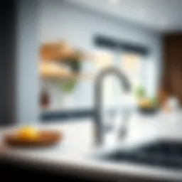 Sleek modern kitchen tapware