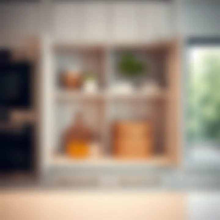 Efficient Innovative Storage Solution in Kitchen Cabinet Innovative storage solution within a kitchen cabinet, optimizing space