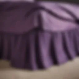 Elegant twin purple bed skirt draping gracefully over a bed