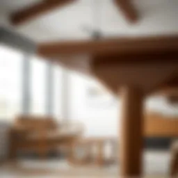 Elegant wood table leg bracket design