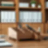 Sleek Wooden Organizer for Office Efficiency Elegant wooden office organizer box with compartments