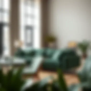 Sophisticated Design of a Dark Green Sleeper Sofa Elegant dark green sleeper sofa in a modern living room
