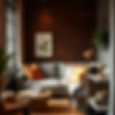 Cozy Reading Nook Featuring Grey Sofa Cozy reading nook with a grey sofa and warm textiles