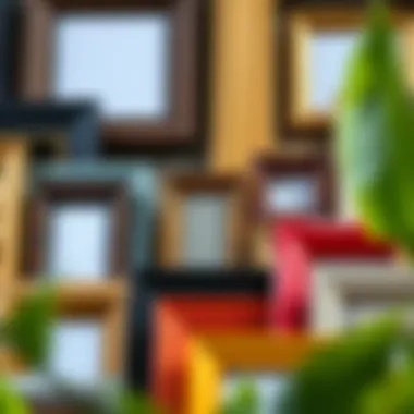 Colorful collage of decorative 5x7 picture frames in various styles