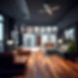 An illustration of a modern house design interface showcasing customization options.