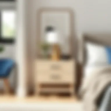 Chic White Oak Nightstand Stylish white oak nightstand beside a bed