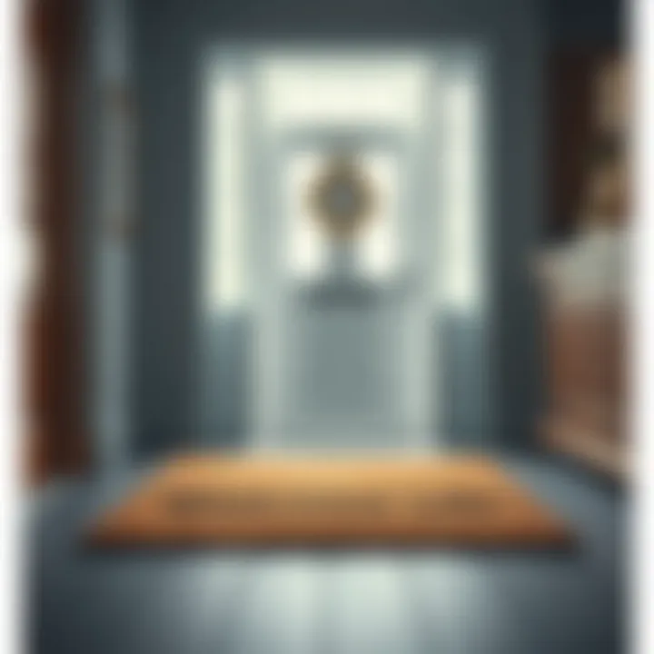 Inviting Entrance with a Cozy Mat Cozy welcome mat providing warmth and safety