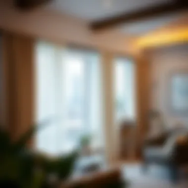 Stylish Drapery Rod in Contemporary Space Elegant drapery rod featuring extension brackets in a modern interior