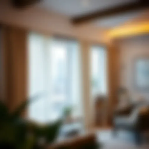 Stylish Drapery Rod in Contemporary Space Elegant drapery rod featuring extension brackets in a modern interior