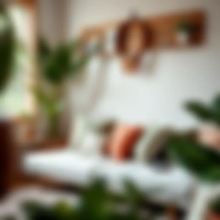 Cozy Reading Nook with Eco-Conscious Pillows Eco-friendly plant leaf pillows arranged in a cozy reading nook