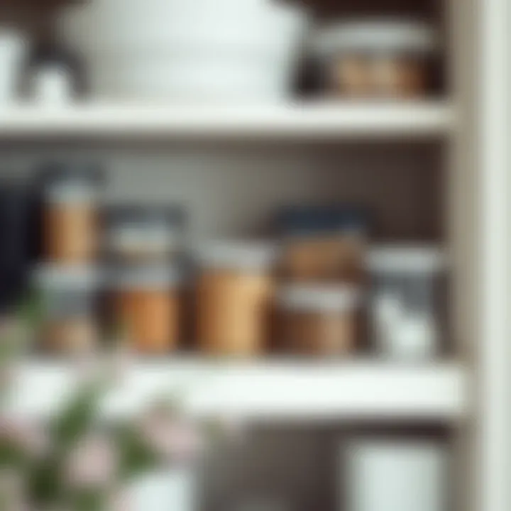 Innovative arrangement of containers on a shelf