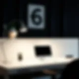 Modern electric desk showcasing ergonomic design features