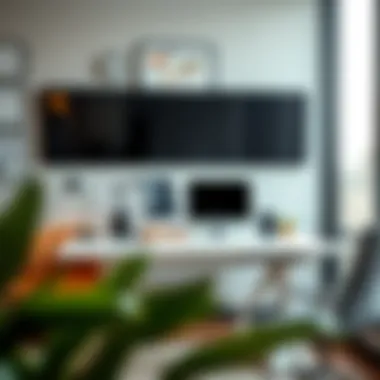 Elevating Workspaces with Style Stylish workspace with an electric up and down desk in use