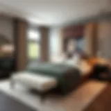 Sophisticated Design of a Tall King Bed Frame Elegant tall king bed frame with integrated storage showcased in a modern bedroom setting