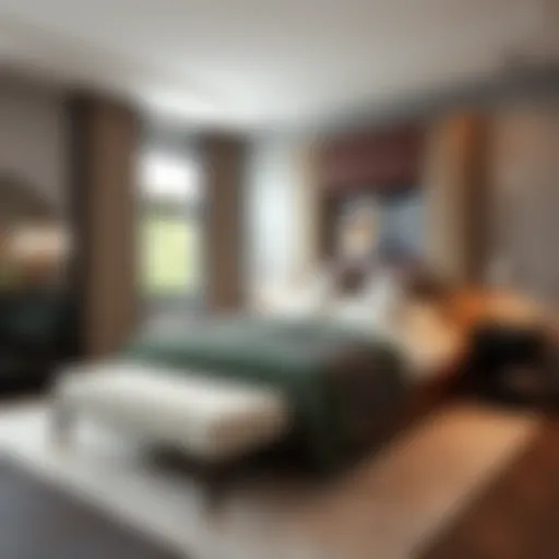 Sophisticated Design of a Tall King Bed Frame Elegant tall king bed frame with integrated storage showcased in a modern bedroom setting