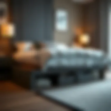 Functional Storage Solutions Beneath the Bed Stylish storage compartments under a tall king bed frame highlighting organization