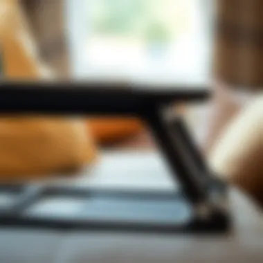 Ergonomic Design Elements of Lap Desk Close-up of ergonomic features on a lap desk designed for comfort.